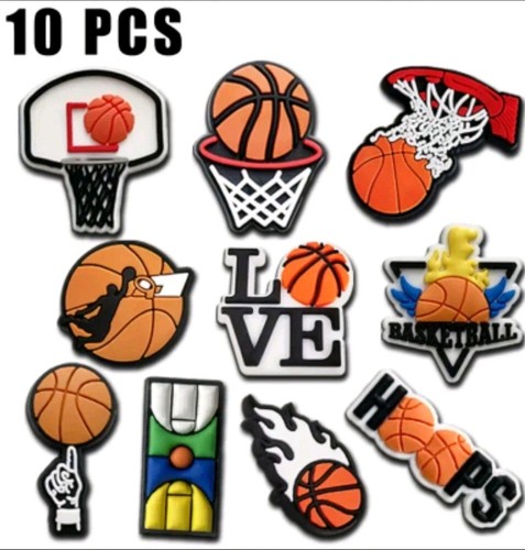 Basketball themed shoe charms - themed,