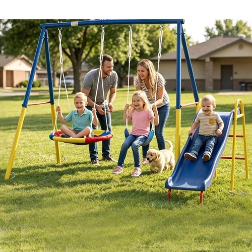 Heavy duty swing set with - swing,